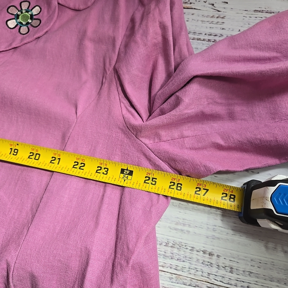 Vintage Bob Mackie Wearable Art Mauve Linen Blend Jacket Blazer 2X Embroidered - Picture 6 of 10